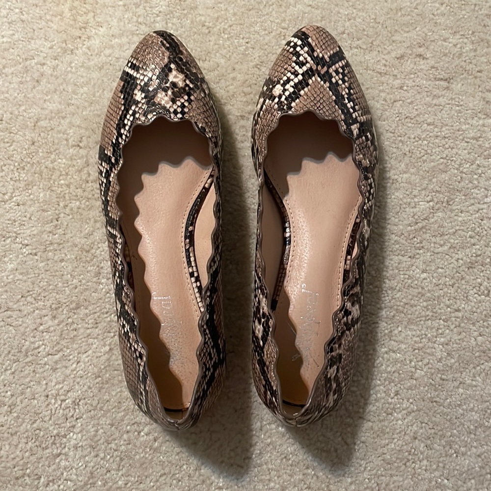 Snake print flats